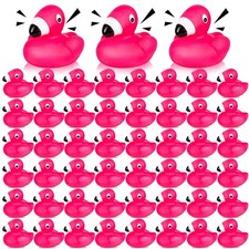 Flamingo Rubber Duckies for Kids, 12PCS Pink Duck Bath Toys Cute...