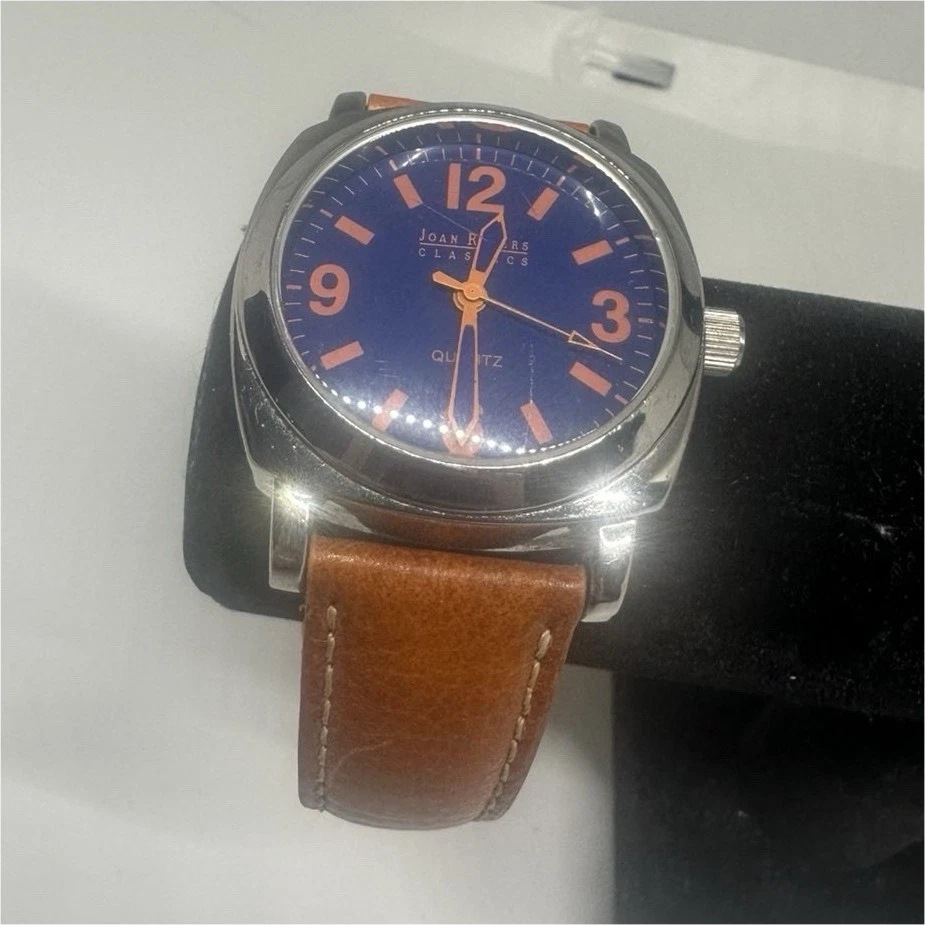 Lot 3 Joan Rivers Classics Women Quartz Watches Pearl Blue Leather Joan Rivers Women Round Wristwatches for sale | eBay main image 3