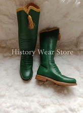 Civil War Military Hessian Riding Boots Black Leather Gold Tassel All Sizes 5-15