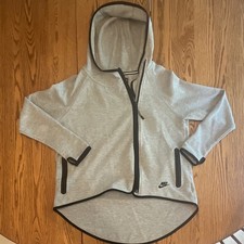 Nike Women s Gray Full Zip Fleece Hoodie w/ Pockets Cotton Blend Size M