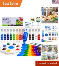 Professional Acrylic Glass Paint Stained Transparent Glass Window Paint Set G...