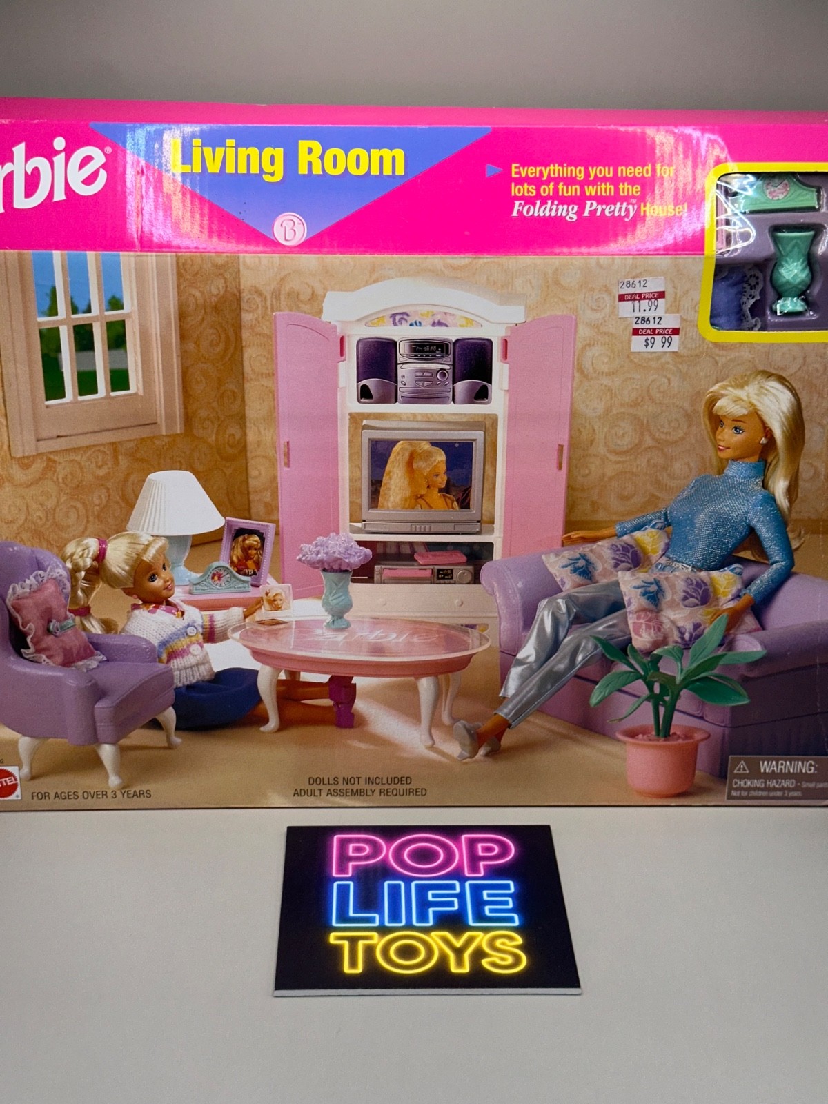 Vintage 1998 Mattel Barbie  &ldquo;Folding Pretty House Living Room,&rdquo; #67553 *NIB*
