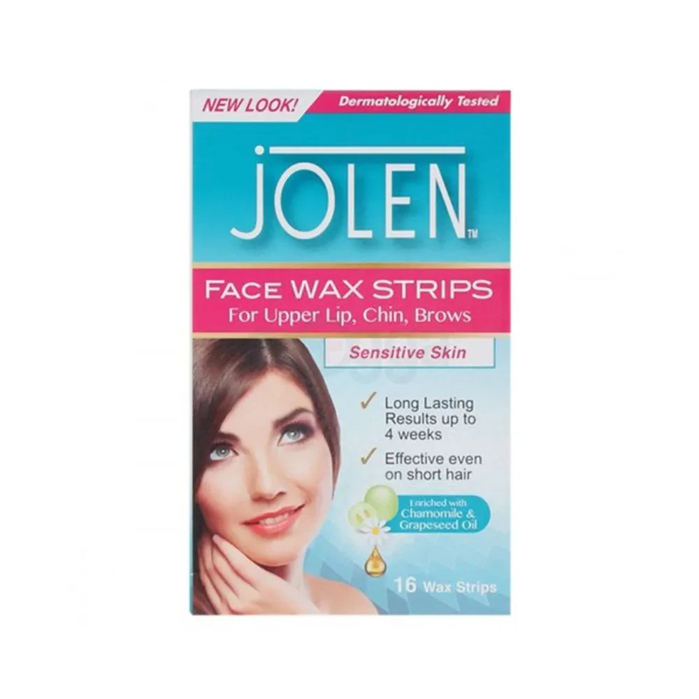 Jolen Sensitive Skin Facial Strip Wax (16 Strips), (Pack of 1) - Image 3
