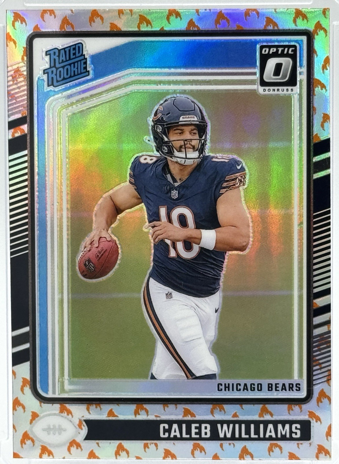 2024 Caleb Williams Fire Emoji SSP Donruss Optic #201 RC Rated Rookie