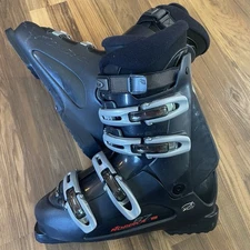 Nordica B7 Men’s Ski Boots Mondopoint 27.0 Size 9 - Black w/ Silver Bindings 