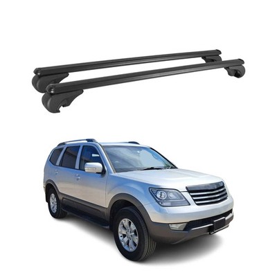 Lockable Roof Rack Cross Bars Luggage Carrier for Kia Borrego 2009-2010 Black