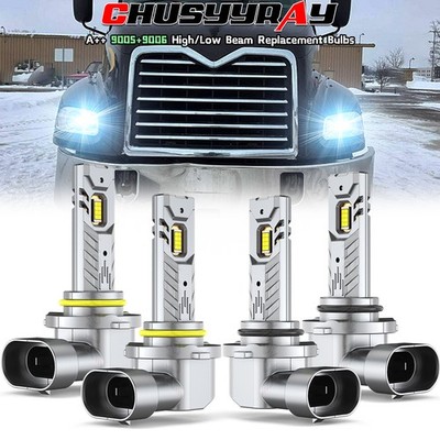 For MACK Vision CX CXN Truck 1998-2015 LED 9005+9006 Headlight Hi / Lo Beam 4PCS