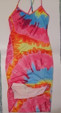 Shein Vibrant Tie Dye maxi Dress Multi Color Size S