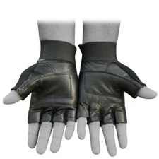 Leather Weigh lifiting Gloves Padded Gym Body Building Fitness Bodybuilding