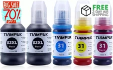 High Capacity Compatible Ink Refill Bottles for HP Smart Tank 7301 7602 5000 ...