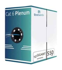 Bulk 1000ft Cat6 Plenum CMP 550 Mhz UTP Ethernet LAN Cable LSZH NEW WHITE