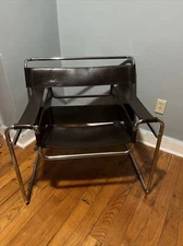 Vintage Gavina Knoll Stendig Marcel Breuer Wassily Chair Dark Brown Leather