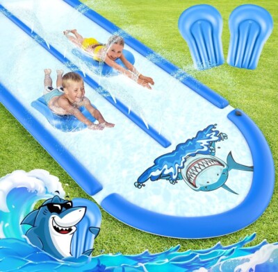 Slip and Slide Lawn Water Slide with 2 Bodyboards, 20FT Slip N Slide Heavy Duty 