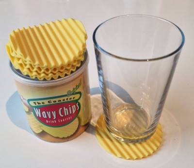 Glasuntersetzer Set 6 Stück Riffel Chips Optik Silikon Wavy Drink Coaster Balvi