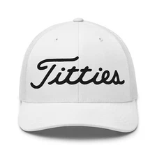 Titties Golf Embroidered Trucker Cap, Golf Gift Cap