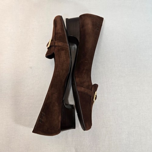 VINTAGE Office-Sirencore Academia ANNE KLEIN Brown Suede Buckle Shoes Size 8M. - Picture 9 of 24