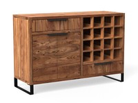 Sideboard Sydney Massiv Holz Akazie Hell Anrichte Kommode Weinregal MöBel