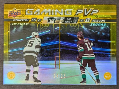 GOLD Quinton Byfield Trevor Zegras Gaming PVP SSP #ed 24/25! 2024-25 Series 1!
