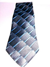 Villa Bugatti Mens Tie Silk Necktie Gray Blue 56.25 Long 3.25 Wide