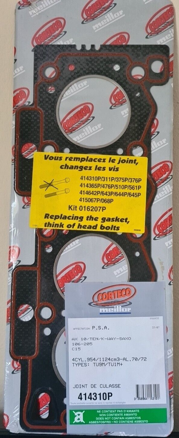 Citroen AX Berlingo C15 Saxo ZX Peugeot 106 205 206 306 Partner Head Gasket