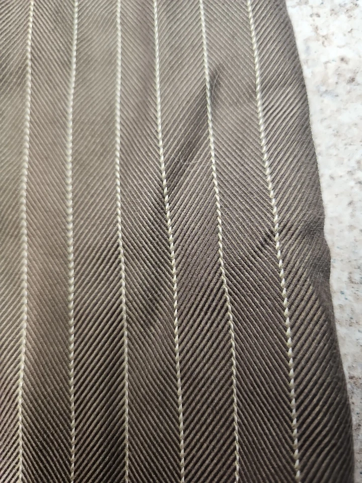 Cutter And Buck Men's Brown Striped Long Sleeve Dress Shirt Size M - Image 2 of 4