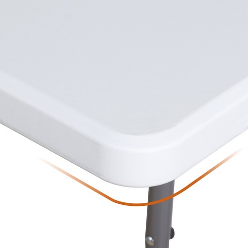 6/8FT Folding Picnic Table for Outdoor Portable Fold-in-Half Plastic Table White - Picture 16 of 37