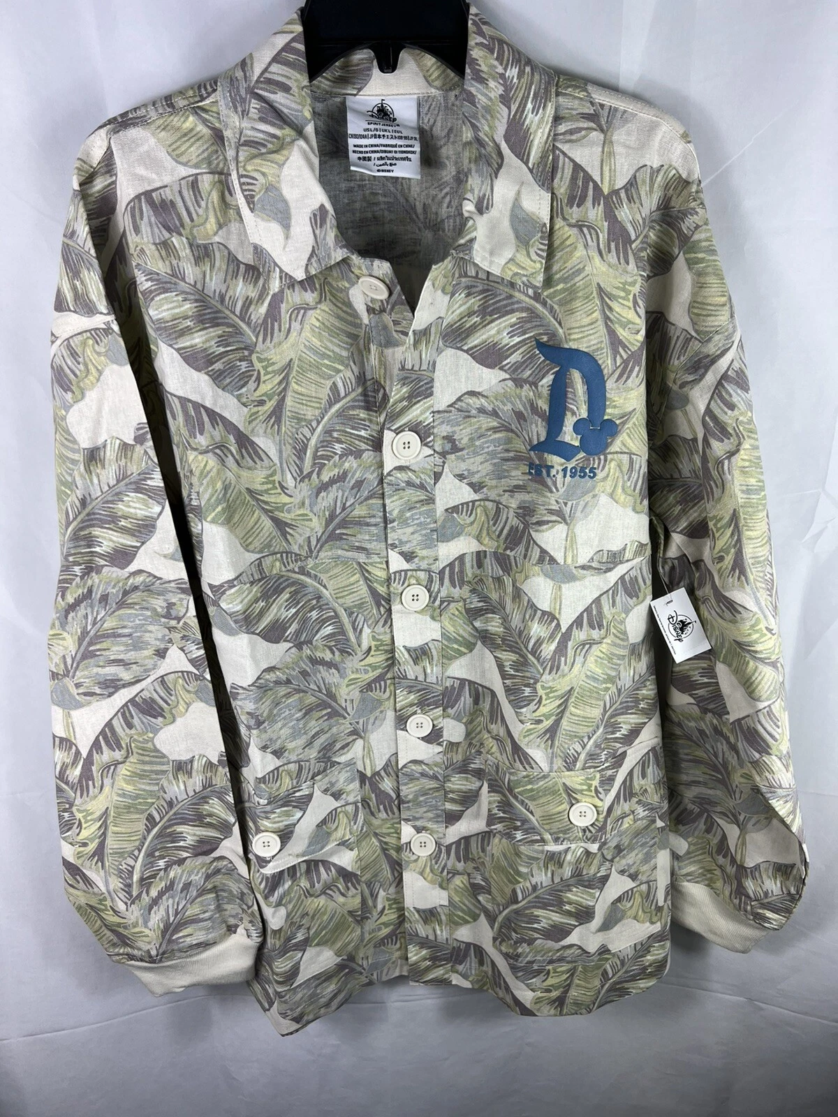 Disneyland Resort Spirit Jersey Park Merch Tropical Safari Mickey Button Shirt L