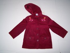 NWT Gymboree Girls Jacket Size XS 3-4 Hooded Red Floral Pockets/Bow