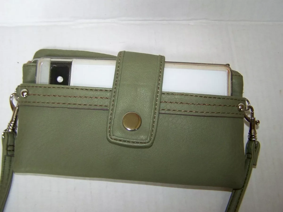 RELIC by Fossil Leathery Wallet Clutch Crossbody Bag OLIVE green