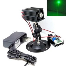 Focusable Dot 100mw 532nm Green Laser Module w 12V Power Supply Locator Holder