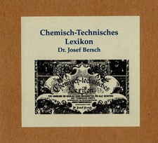 Chemisch-Technisches Chemie Lexikon Bersch 17000 Rezepte Vorschriften PDF/CD