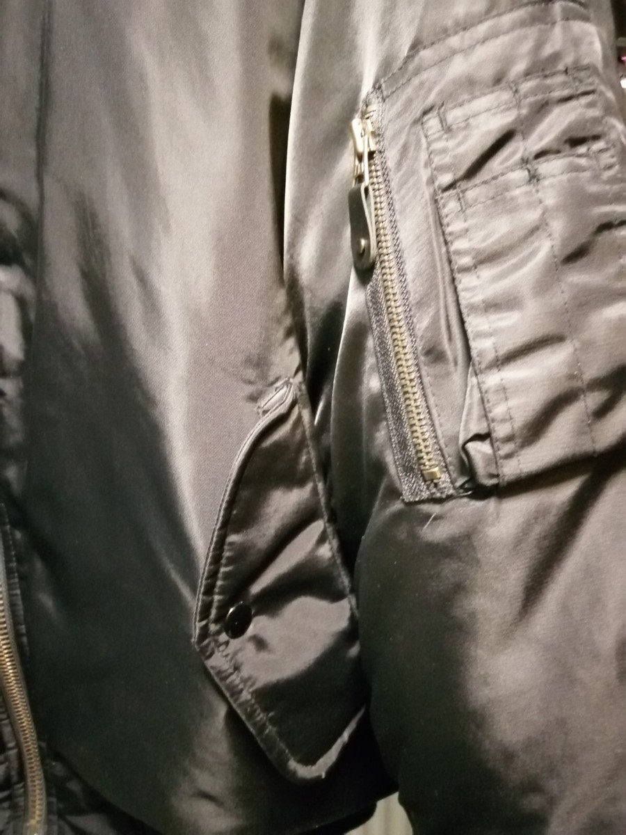 Vintage Alpha Industries MA1 Custom Painted Black Bomber Vintage Alpha Industries MA1 Custom Painted Black Bomber