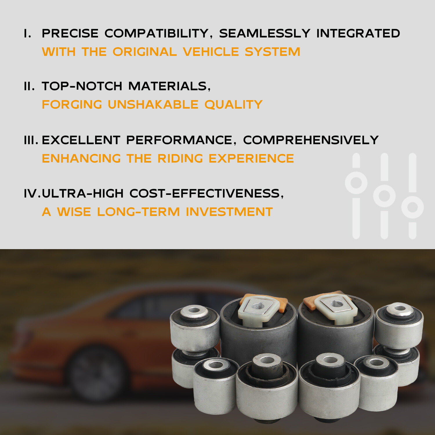 Upper & Lower Control Arm Bushing Kit for 2004-2019 Bentley GTC GT Flying Spur