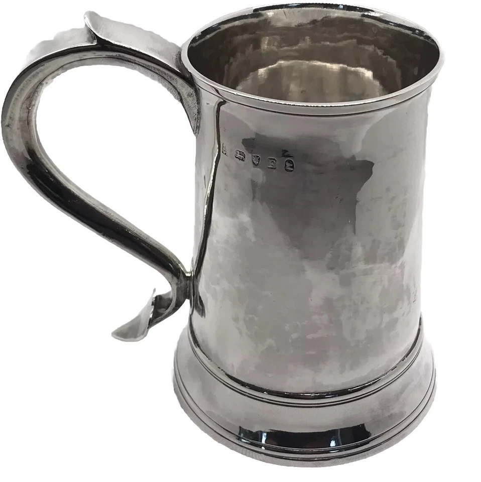 Taza de pinta de plata rara de Jorge III Peter, Ann y William Bateman Londres 1801 Foto 3 de 4