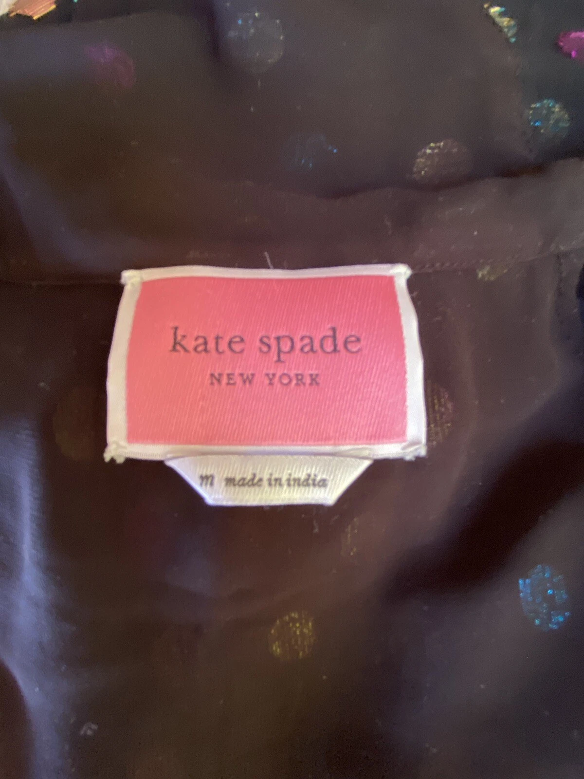 Abito Kate Spade Discoteca Medio Metallizzato Multicolore Pois Leggero e Fluido