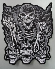 Back Patch for jacket Embroidered Dead Skulls for Bikers and Motorcycles