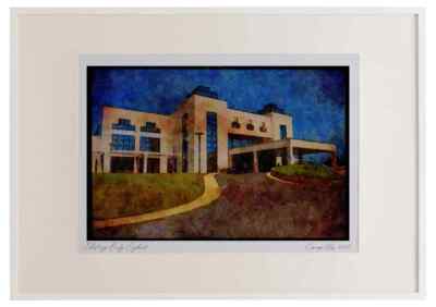 487032 Parlamentsgebäude, Accra, Ghana Aquarell Bilderrahmen