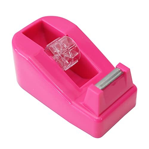 Desktop Tape Dispenser Non-Skid Base, for Packaging in Office,Restaurant, Pink-image