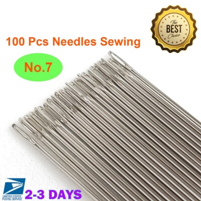 100 Pcs Needles Sewing No.7 Hand Embroidery Thread Quilting Cross Stitch Beading