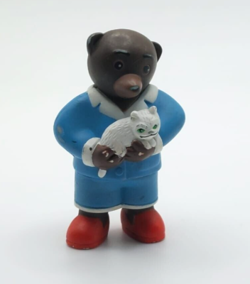 Figurine Petit Ours Brun Bayard Presse - Petit Ours Fait De La Luge, PVC 5cm, Occasion