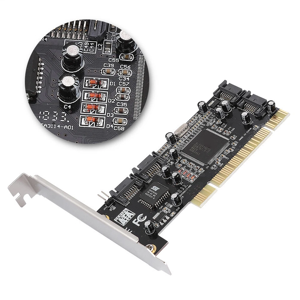 PCI to 4 Internal SATA Port 1.5Gbps Sil3114 Chipset for RAID Controller Card - Image 4 of 4
