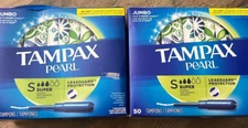 Tampax Pearl Tampons Super Absorbency-50 ct/2 boxes