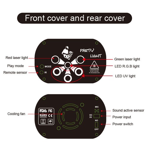 LED Disco Lights Party Laser Stage Light Strobe DJ KTV Show Lighting Dance Lamp - Bild 14 von 14