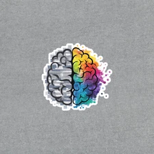 Watercolor Brain Sticker - Colorful Mental Health Awareness Decal #4897