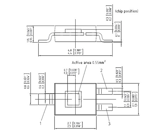 [10pcs] SFH3400 Phototrasistor NPN SMD - Picture 3 of 3