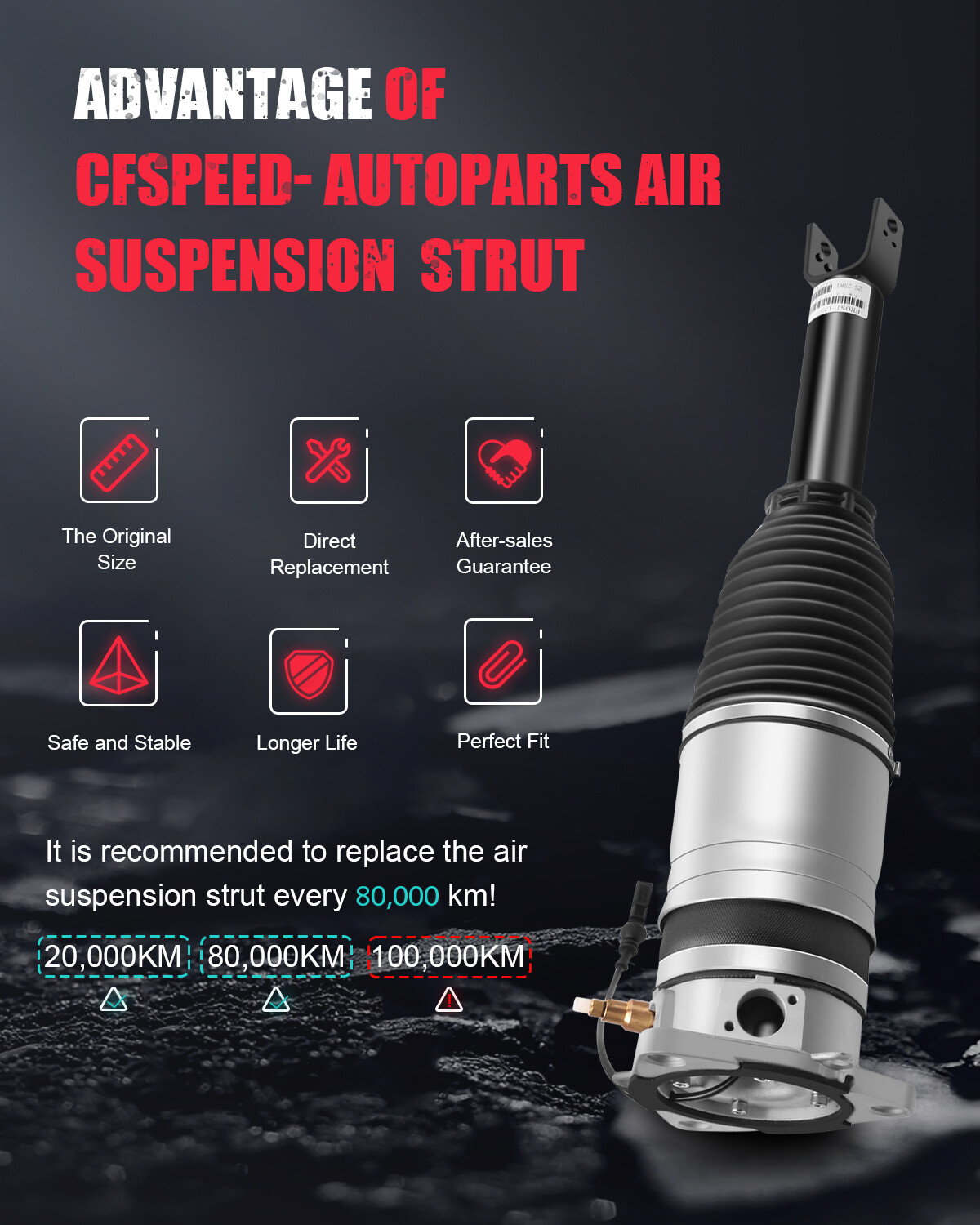 Rear Right Air Suspension Shock For Bentley Continental GT/GTC/Flying Spur