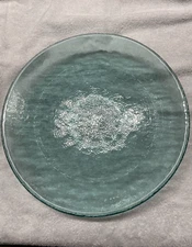 Fire and Light Glass - Large 17" Bowl - Aqua - Excellent Condition - Rare Find