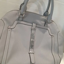 Nine West Double Handle Satchel Handbag Sholder Strap Gray