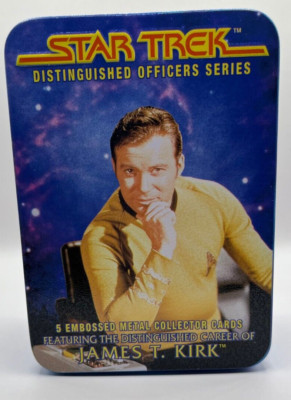 Star Trek Distinguished Officer Series 5 Embossed Metal cards James Kirk 1997