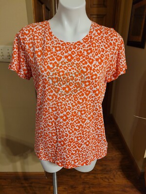 Michael Kors Women's Orange/White Stud MK Logo Size XL NWT